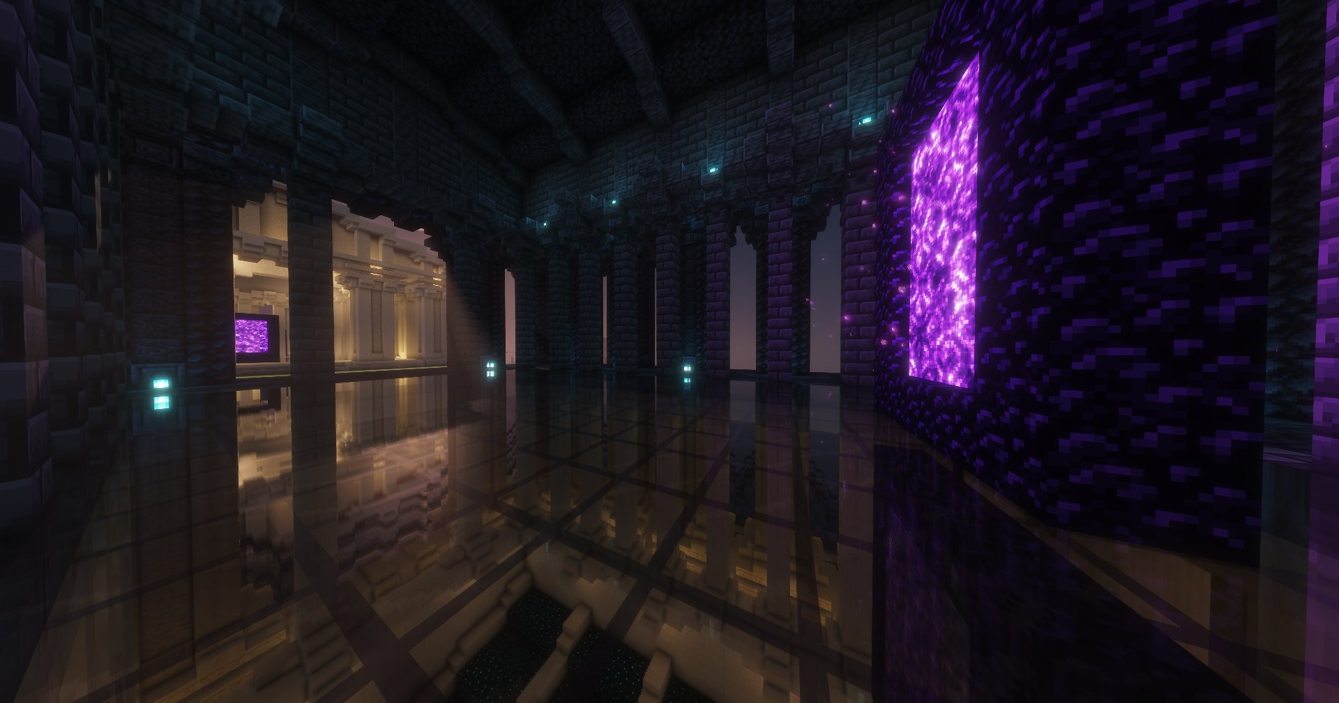 Overworld/Nether Portal Temples w/ mirror floor – additional image