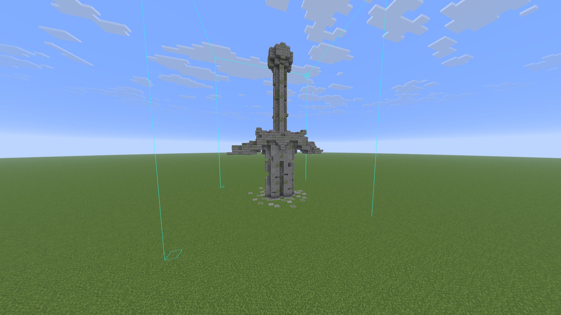 Minecraft sword in ground statue – key image