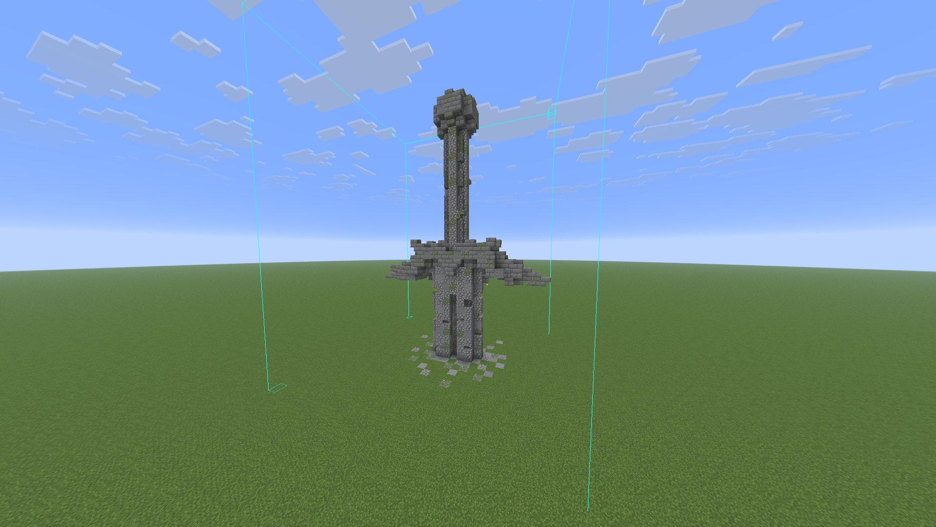 Minecraft sword in ground statue – additional image