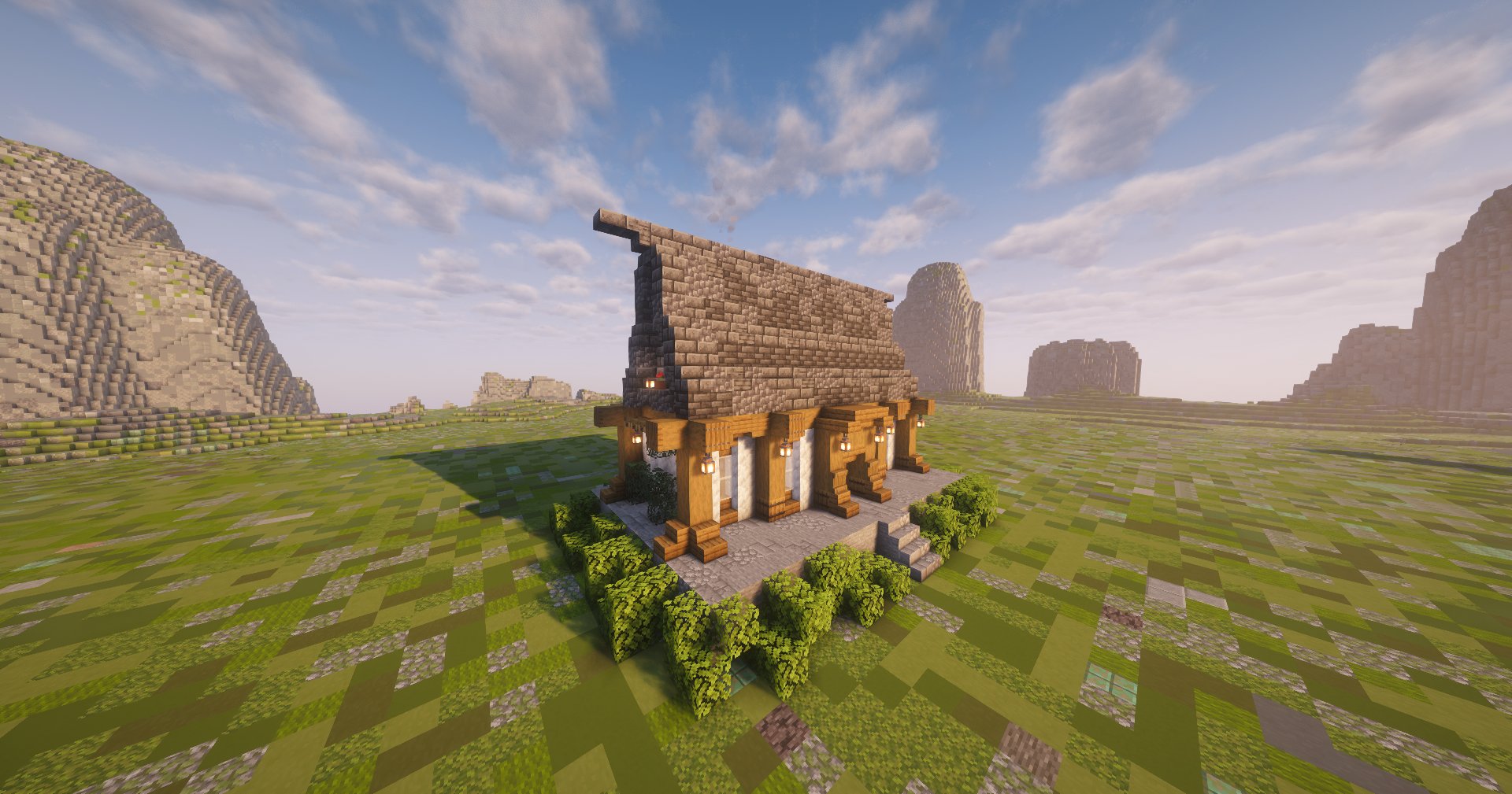 Medieval house on a stone platform – key image