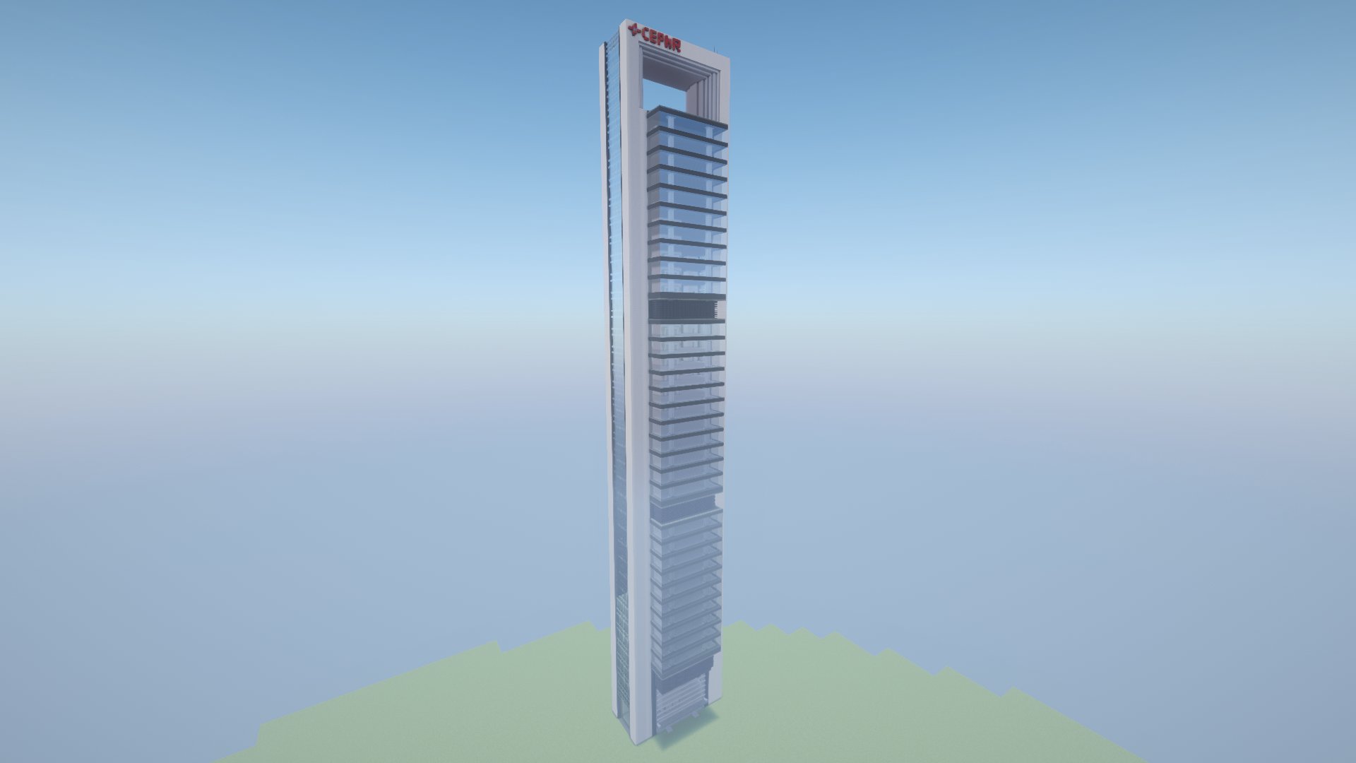 1:1 Cepsa Tower (Torre Cepsa) Madrid | Real Scale Minecraft Skyscraper | Schematic & Litematic – key image