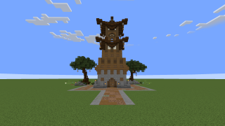 Minecraft Wooden Stone Tower House Schematic (litematic)