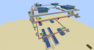 Minecraft 8 Module Iron Farm 2900 ingots per hour Schematic (litematic)