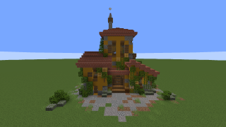 Minecraft Mediterranean Style Home  Schematic (litematic)