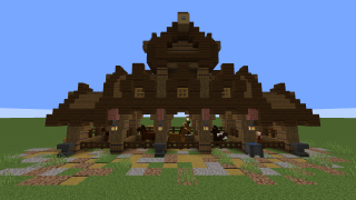 image of Spruce and Oak Stables by TheMythicalSausage Minecraft litematic