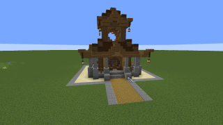 Minecraft Pagoda Style Starter Home (with interior) Schematic (litematic)