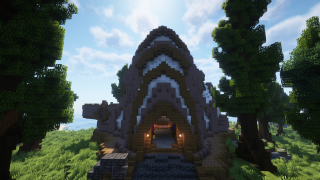image of Draenei house with balcony by Eternal Dawn Minecraft litematic