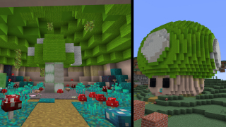 image of 1UP Mushroom From Super Mario with themed interior. by Miah Quests Minecraft litematic