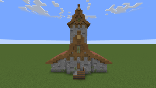 image of Stone and Brick Church Style House by Sekai Minecraft litematic