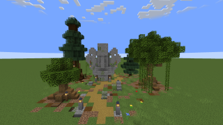 image of Villager Statue Portal Area by Sekai Minecraft litematic