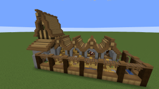 image of Stone and Oak Stables and House by Sekai Minecraft litematic