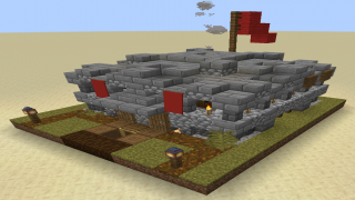 image of 3 Outpost Dugouts by notofuforu Minecraft litematic