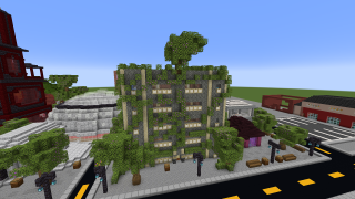 Minecraft Overgrowth Moss and Tuff Apartments (Full Interior / Satire) Schematic (litematic)