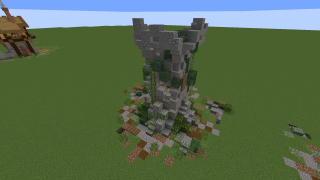 Minecraft Overgrown Ruined Tower Schematic (litematic)