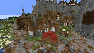 Minecraft House With Market Stalls Schematic (litematic)