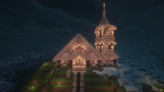 Minecraft Cherry House with Tower Schematic (litematic)