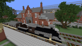 Minecraft Railway Station with Train Schematic (litematic)