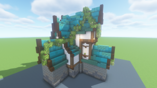image of Blue Fantasy House by Stasio_Industry Minecraft litematic