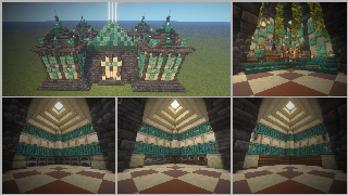 Minecraft Transformed Desert Temple - starter base w/ enchanting setup - small smelter-, smoker-, and composter-array Schematic (litematic)