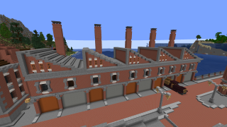 Minecraft Industrial Dockside Warehouse Schematic (litematic)