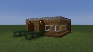 Minecraft spruce themed mini house Schematic (litematic)
