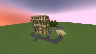 Minecraft House With Hedge Maze Schematic (litematic)