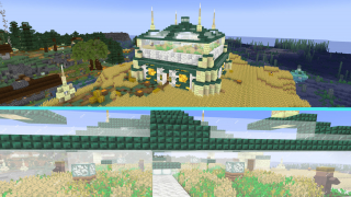 Minecraft Fancy Quad Villager Wheat Farm Schematic (litematic)