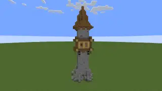 image of Stone and Oak Tower House by Sekai Minecraft litematic