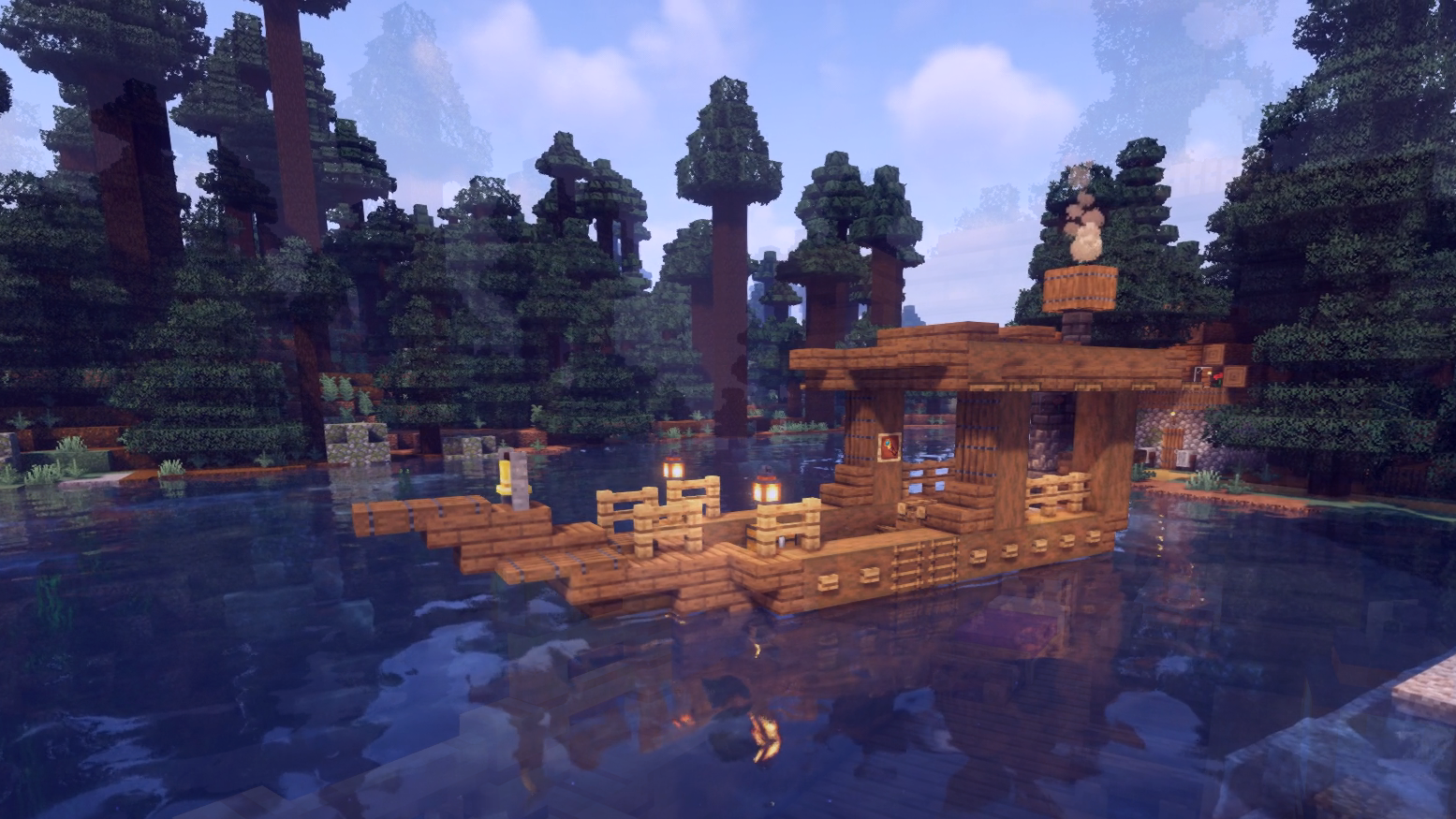 Minecraft Spruce Houseboat Schematic (litematic)