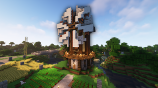 image of Simple Medieval/Fantasy Windmill by glsm Minecraft litematic