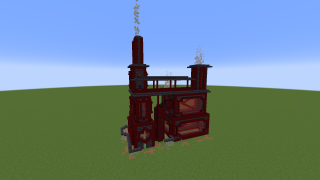 Minecraft Factory Building - Blackstone and Red Nether Brick Schematic (litematic)