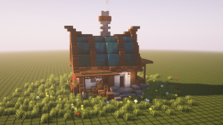 Minecraft NotBlackhawk's Fanasty Wide House Schematic (litematic)