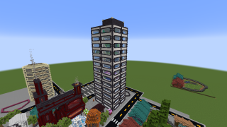 Minecraft Quartz and Blackstone Office Building (FULL INTERIOR) Schematic (litematic)