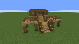 image of Raised Oak House by Sekai Minecraft litematic