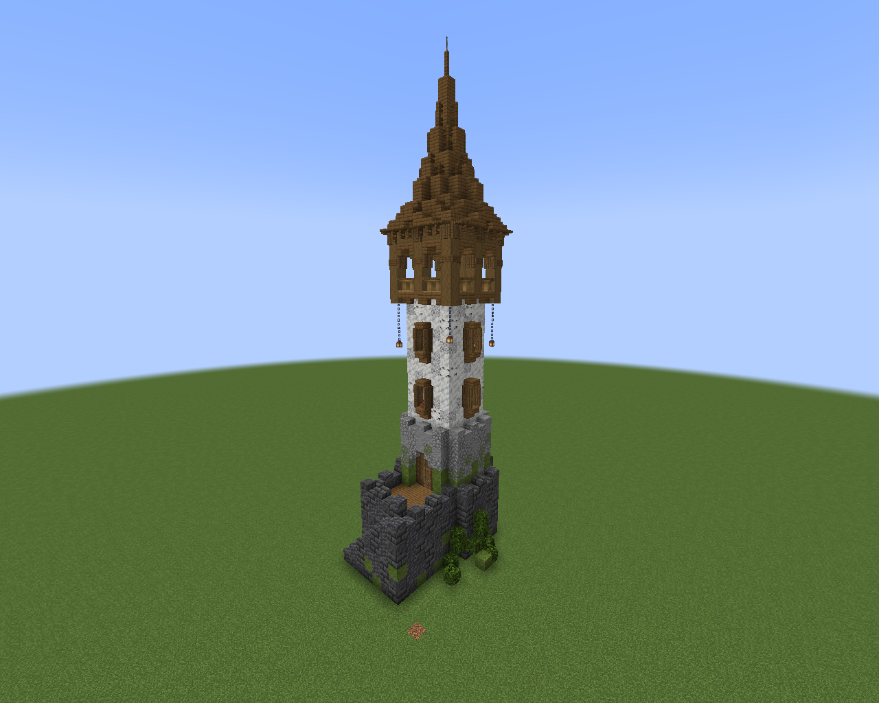 Minecract A beautiful enchanted tower, and you don't need decorations inside schematic (litematic)