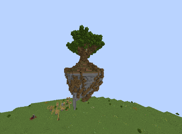 Minecract Floating Island Tree with a Tree House schematic (litematic)