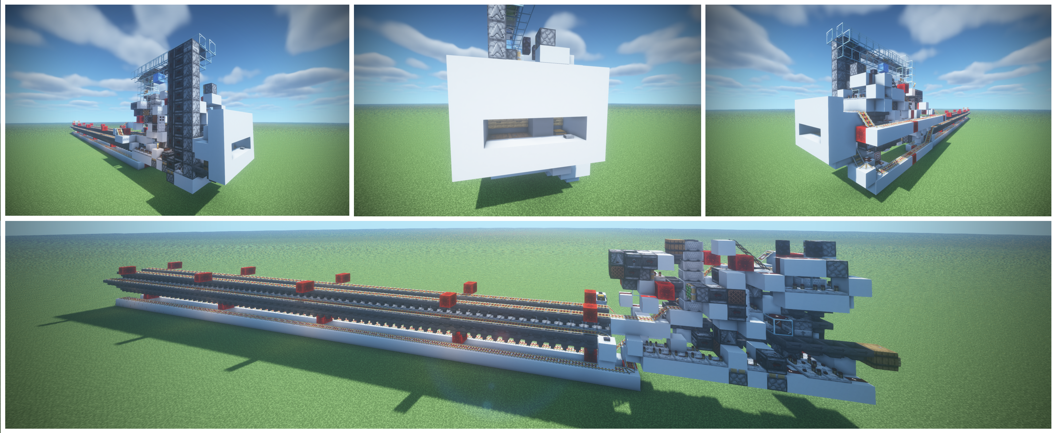 Minecract Smelter Array (x144, 1 shulker/3mins, 5-wide tileable, additional schematic: w/ central input system) schematic (litematic)