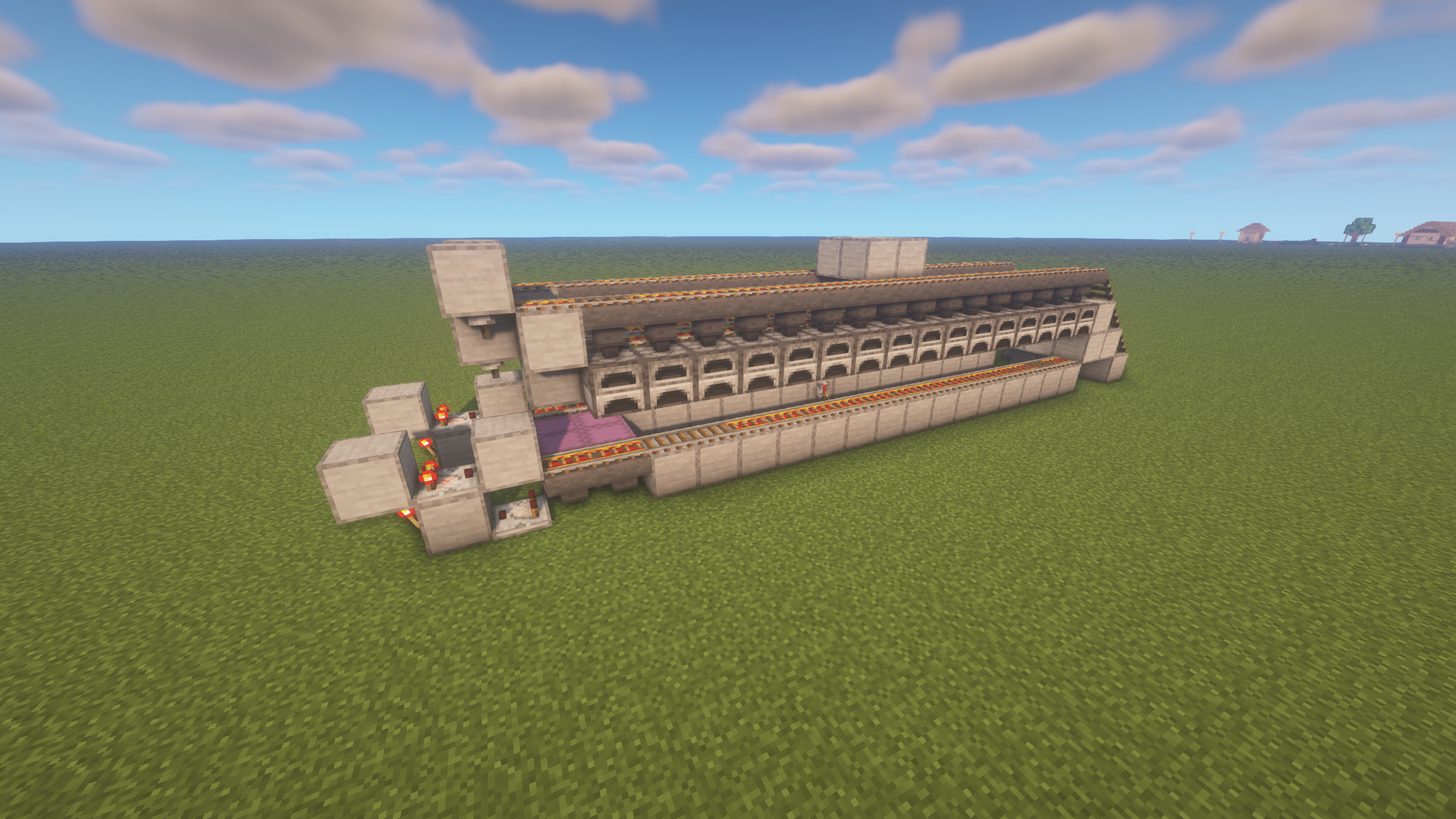 Minecract Smelter Array (2x16 with minecart unloader) schematic (litematic)