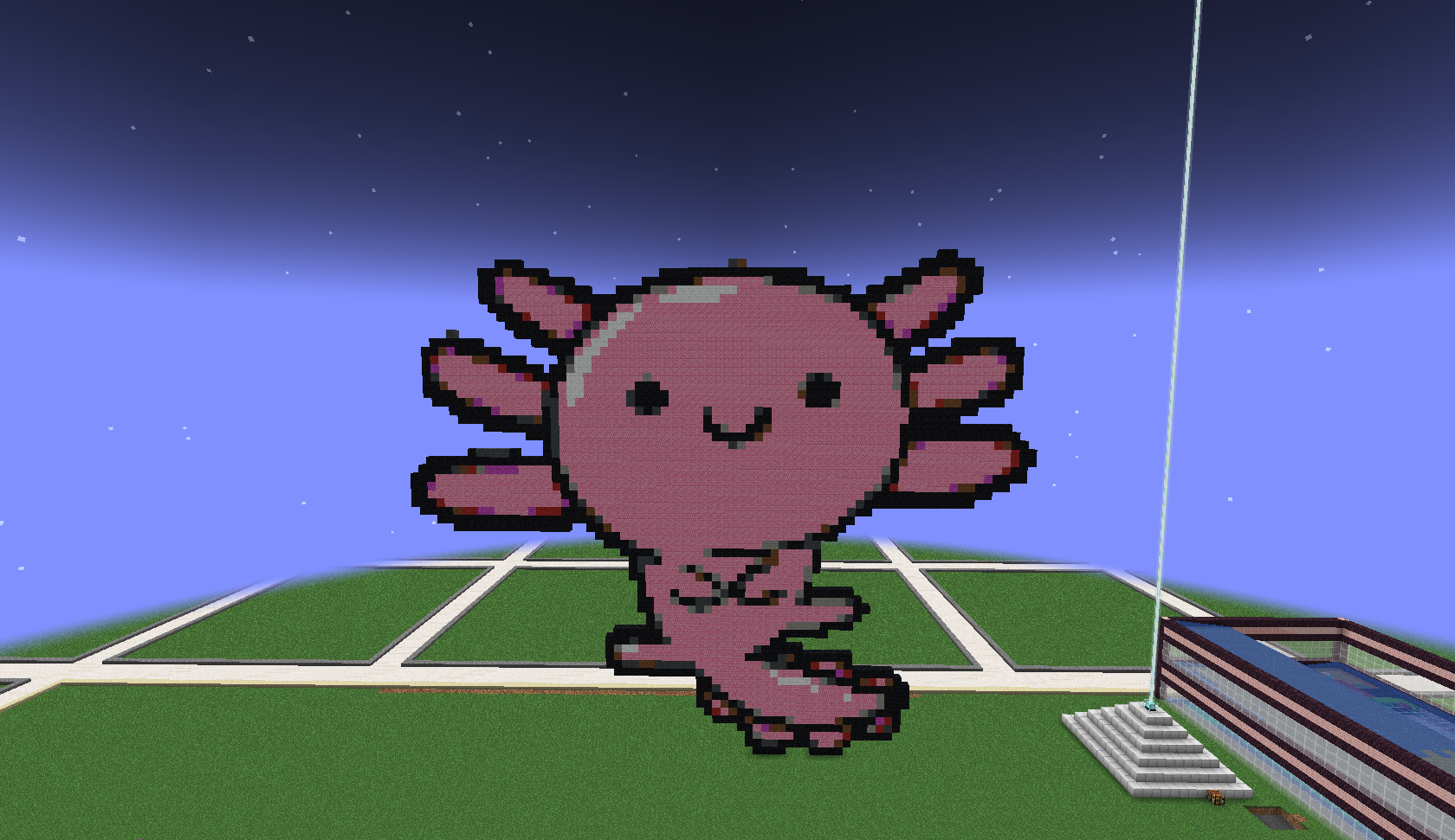 Minecract Axolotl Pixel Art schematic (litematic)