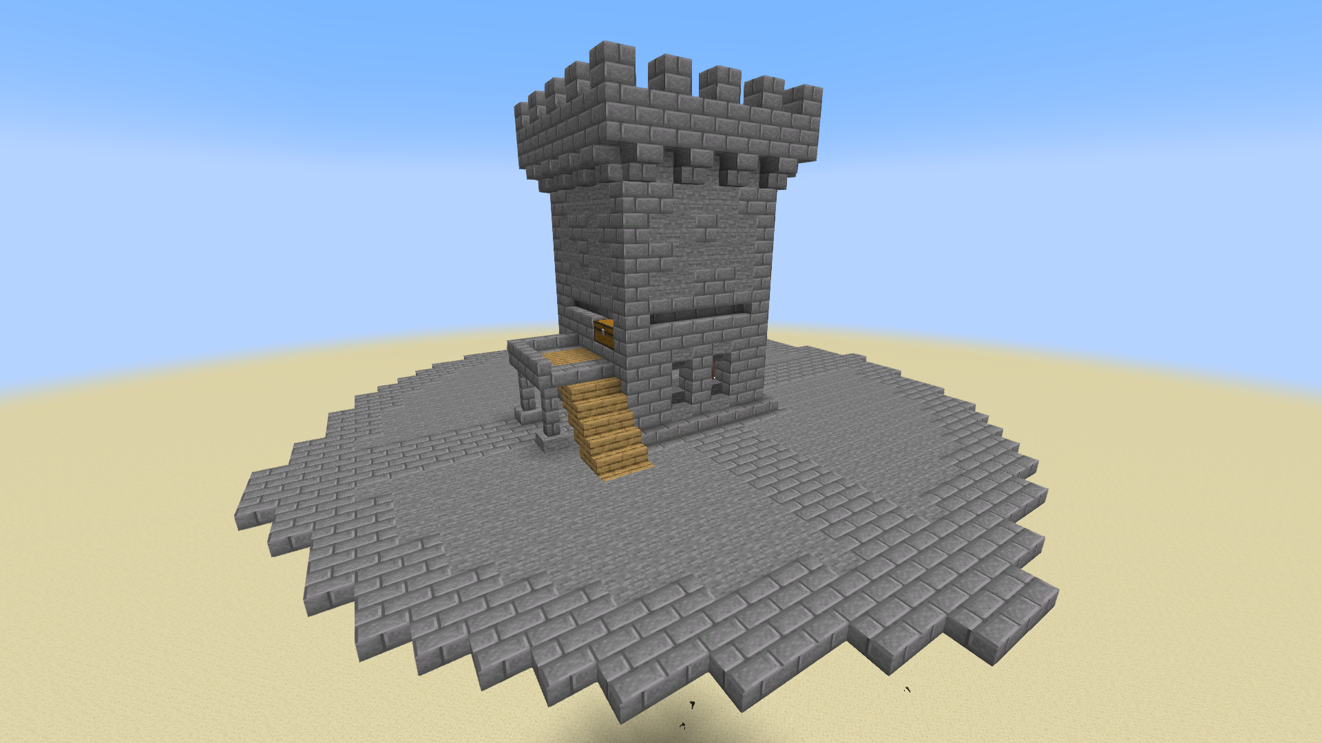 Minecract Simple Iron Farm in Small Castle Tower schematic (litematic)