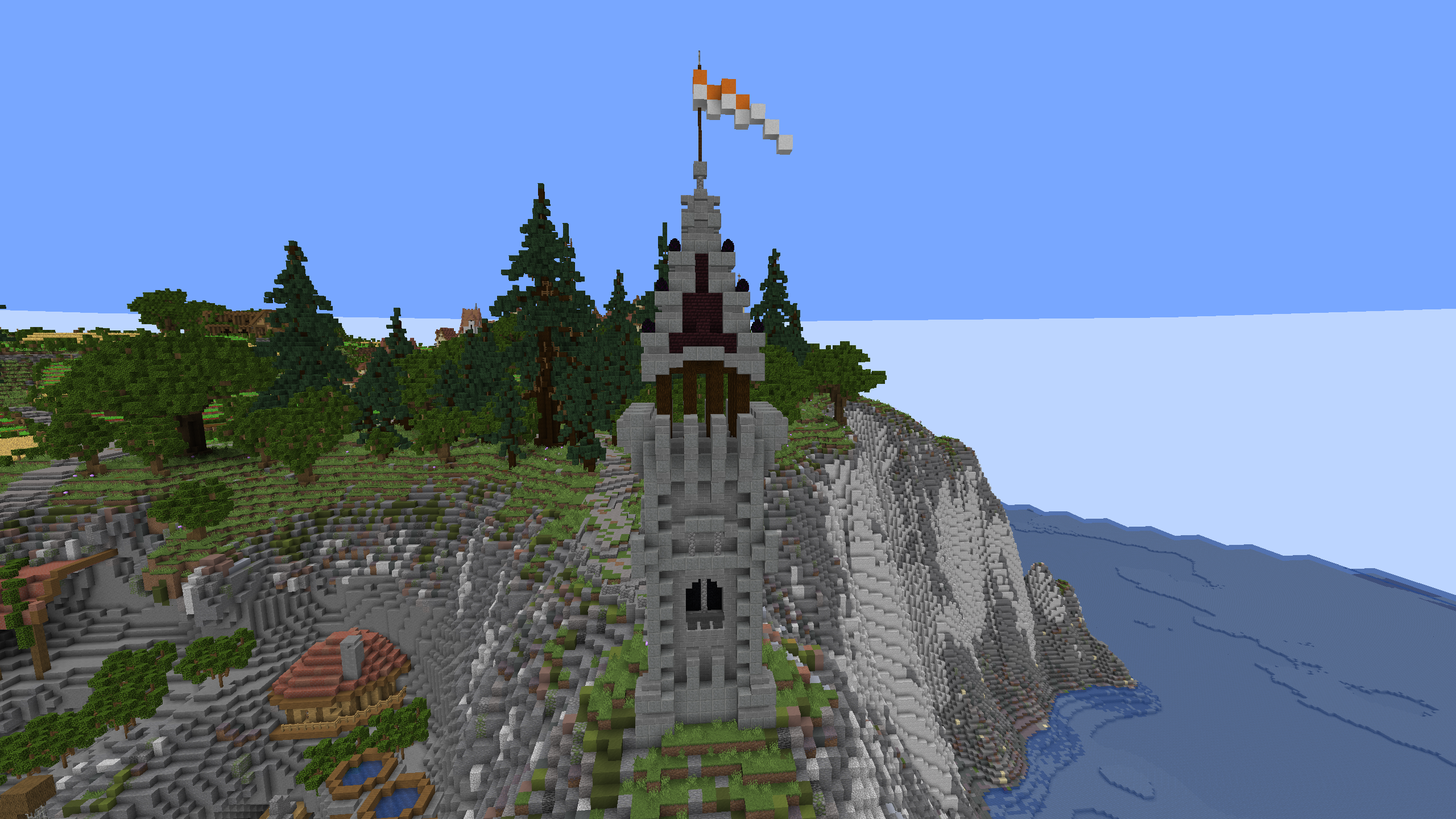 Minecract Medieval Lighthouse Tower schematic (litematic)