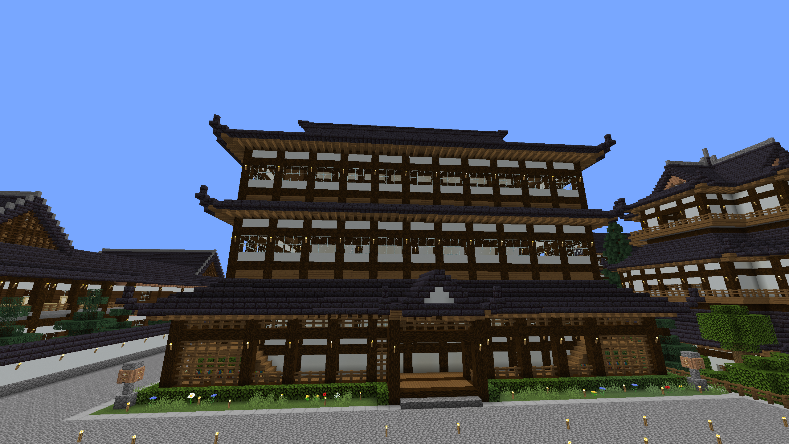 Minecract Large Japanese Style Building or House schematic (litematic)